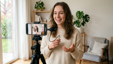 Konten kreator merekam video raw content otentik menggunakan smartphone untuk strategi viral marketing 2026