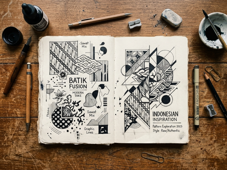 Hand-Drawn Imperfect & Indonesia Heritage Fusion: Tren Desain 2026