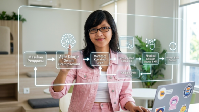 Diagram alur kerja sistem Computer Using Agent Google Gemini - IdeNusa
