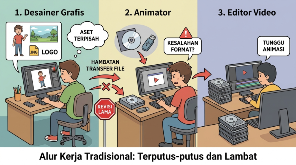 Workflow desain grafis efektif untuk tim marketing